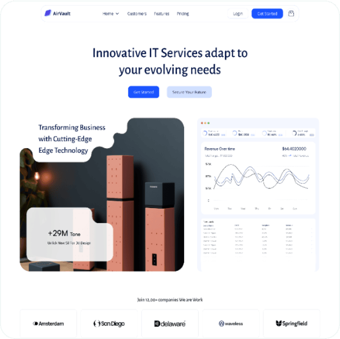 AirVault webflow template image