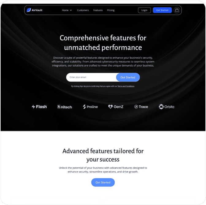 AirVault webflow template image