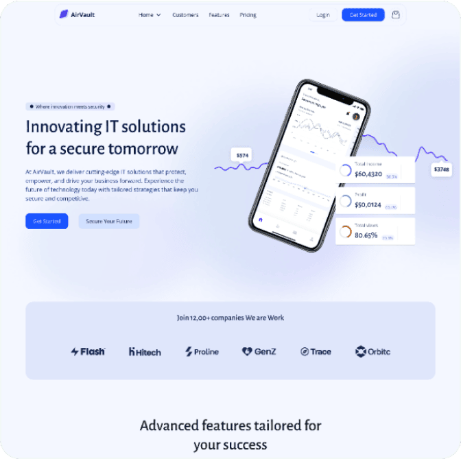 AirVault webflow template image