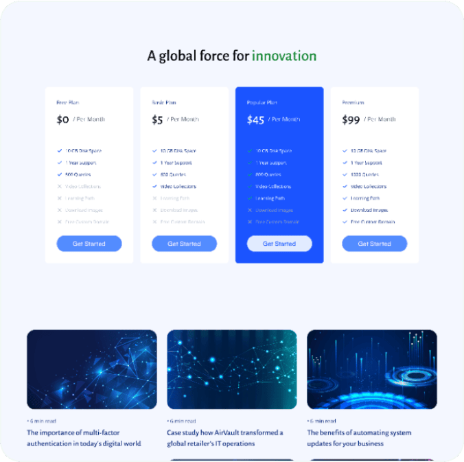 AirVault webflow template image