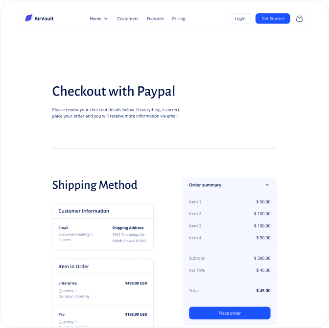 AirVault webflow template image