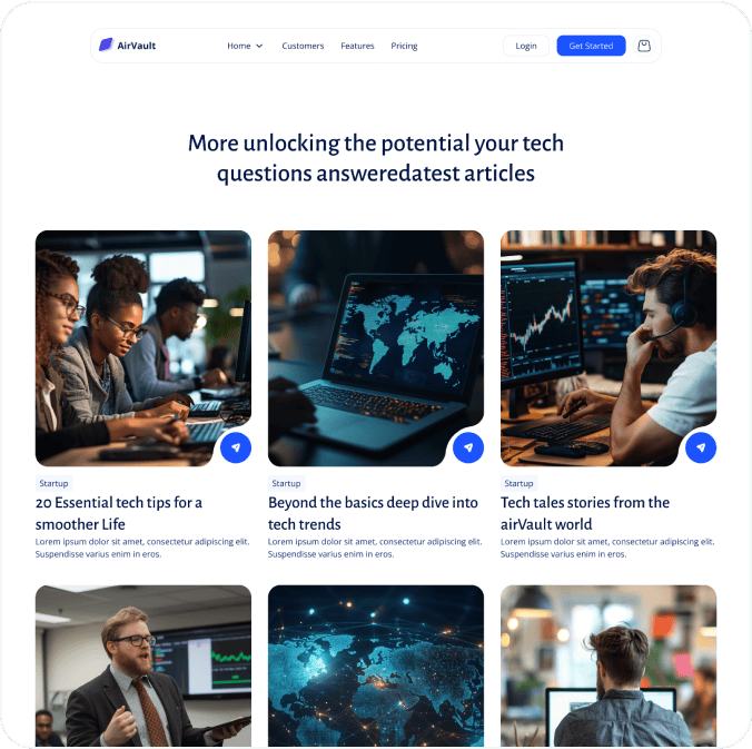 AirVault webflow template image