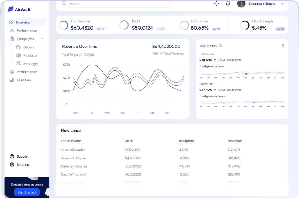 AirVault webflow template image