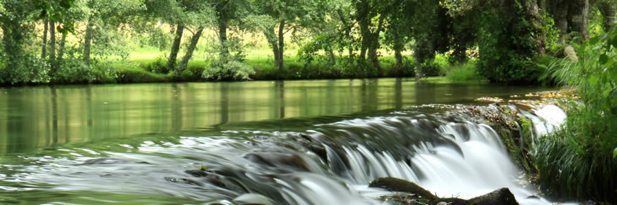 A waterfall