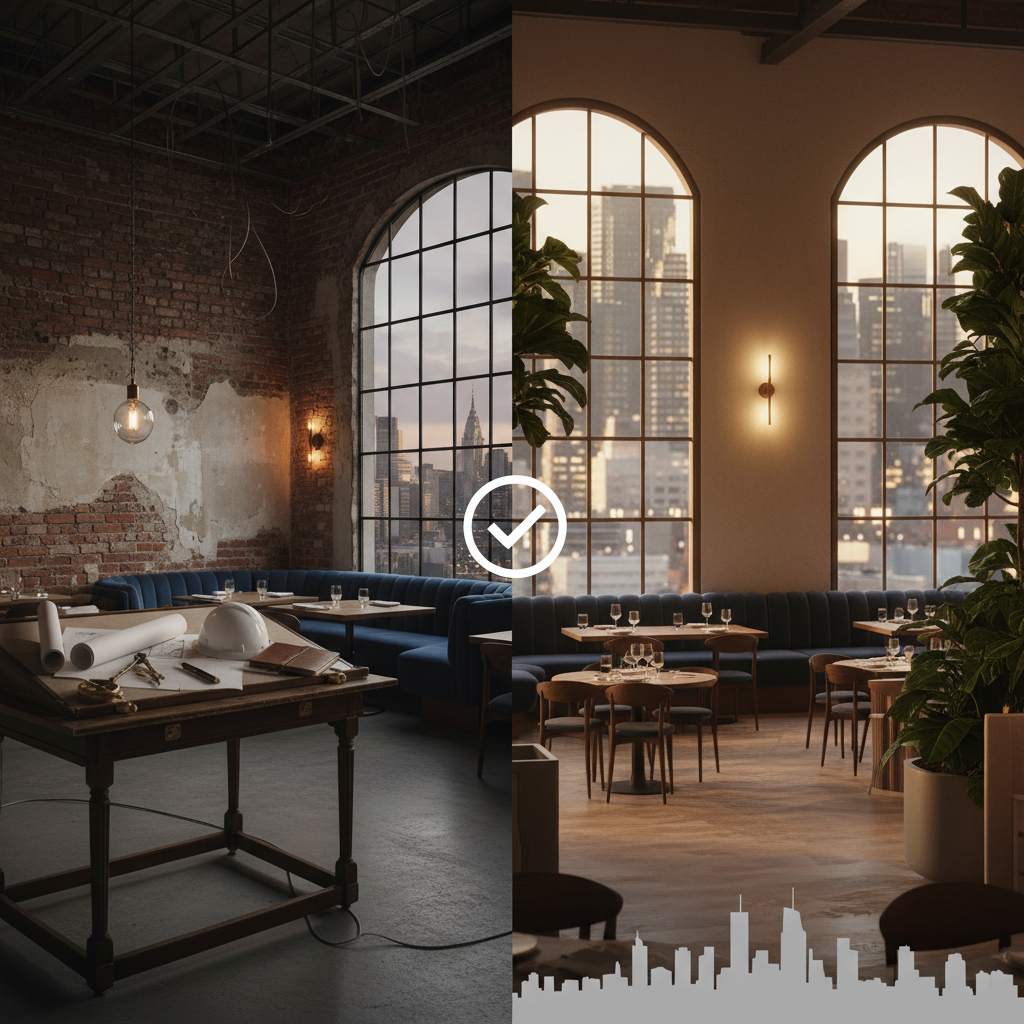 Restaurant kitchen with stainless steel equipment