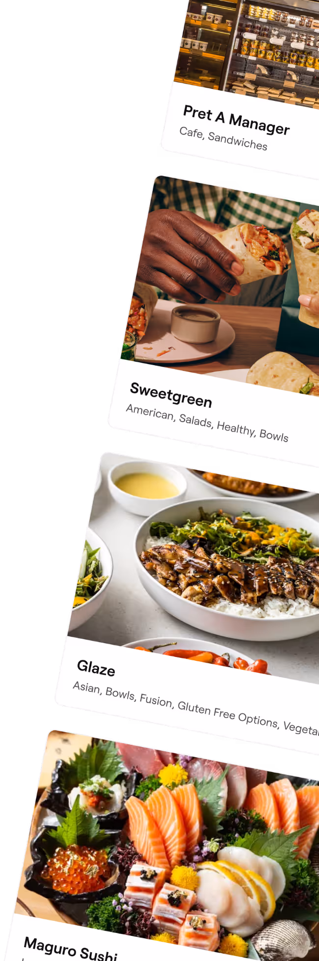 various meal options for employees