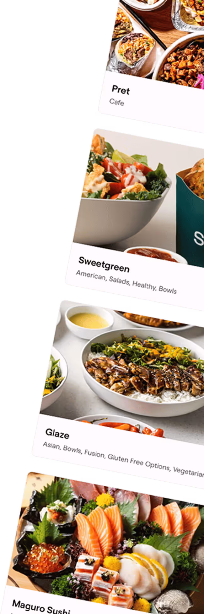 various meal options for employees