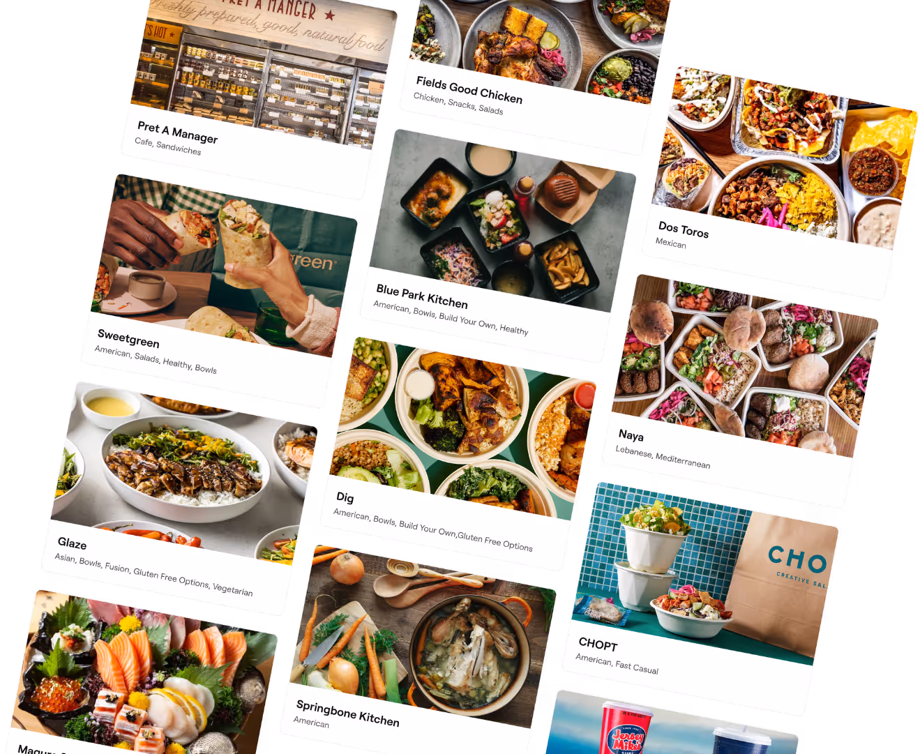 various meal options for employees
