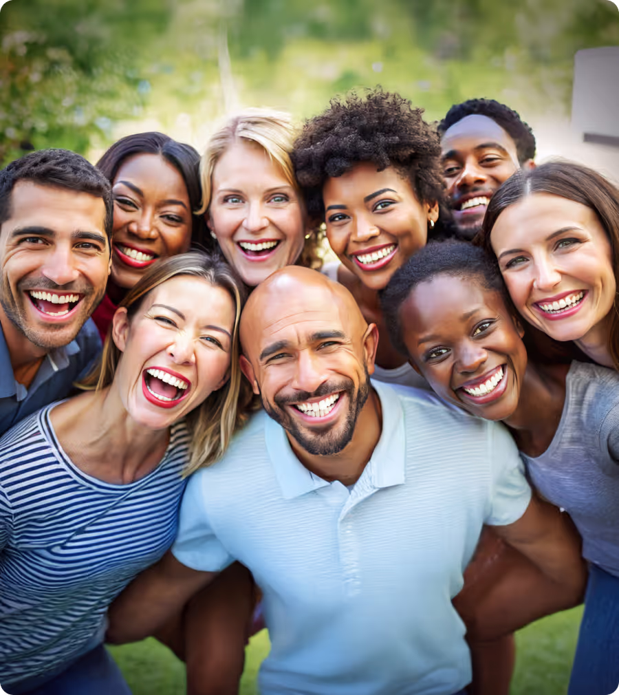A group of people posing for a picture.