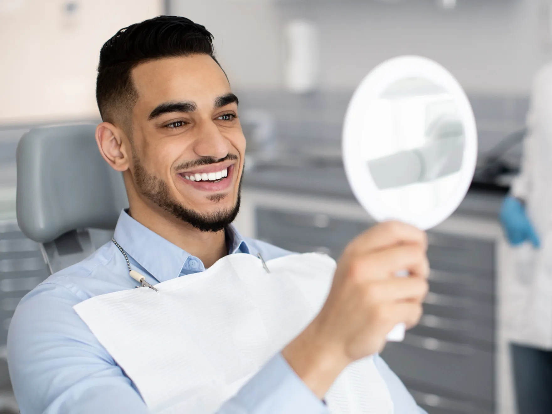 Man looking at the mirror