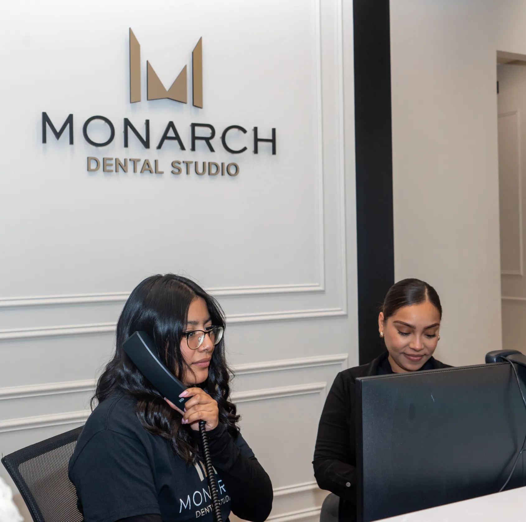 Monarch Dental Studio's front desk