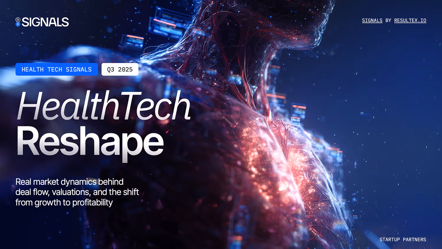 HealthTech VC Signals report cover - Market intelligence on clinical intelligence, revenue cycle automation, and healthcare venture capital trends for data-driven founders.