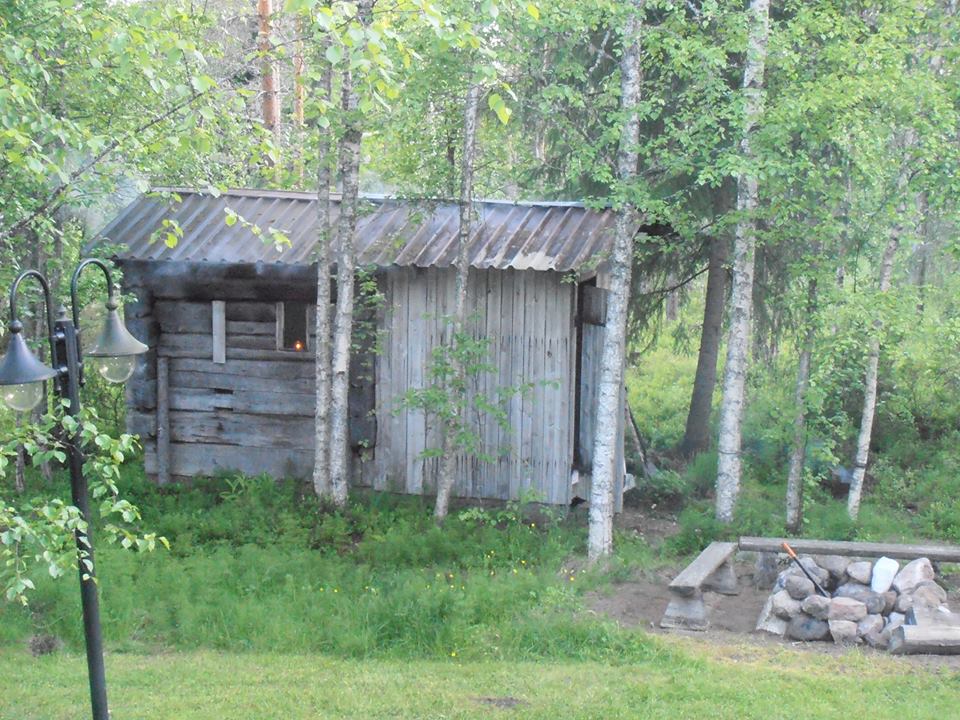 A savusauna enthusiast lets out all the smoke from his smoke sauna...