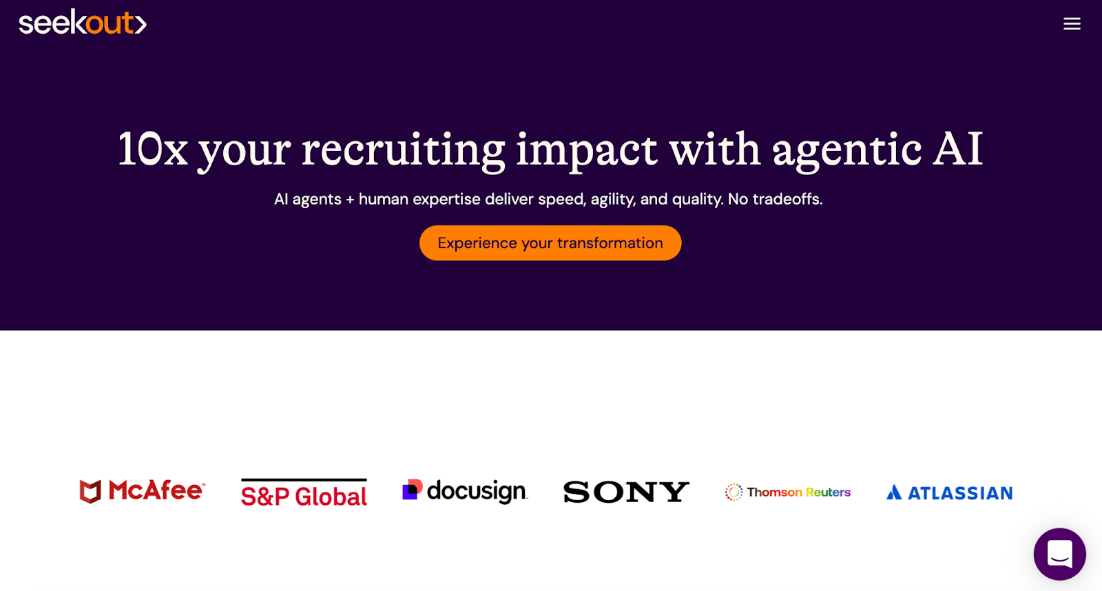 SeekOut AI recruiting platform homepage