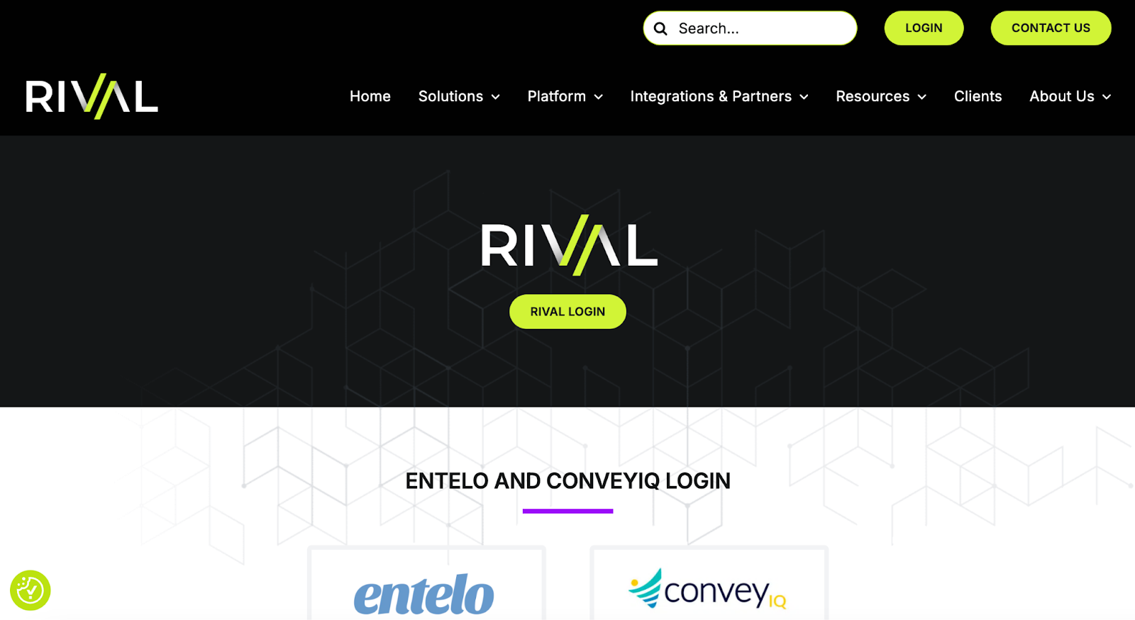 Rival recruiter platform login page for Entelo and other tools