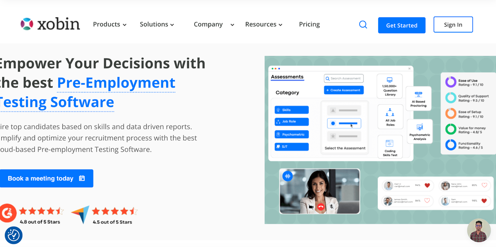 Xobin pre-employment testing software dashboard