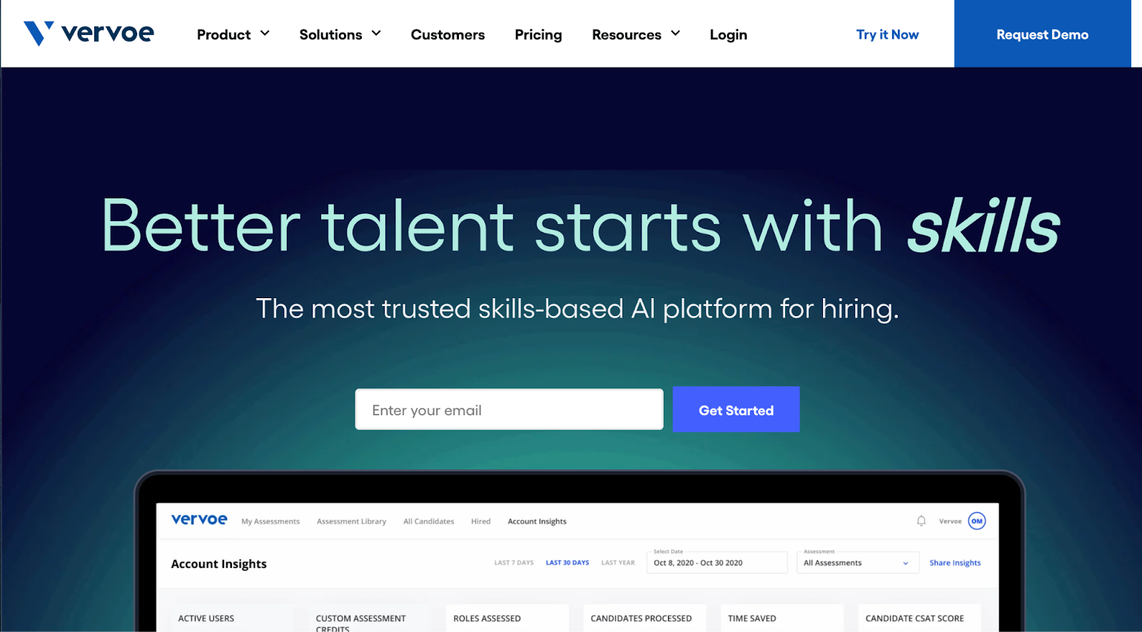 Vervoe skills-based AI technical hiring platform 