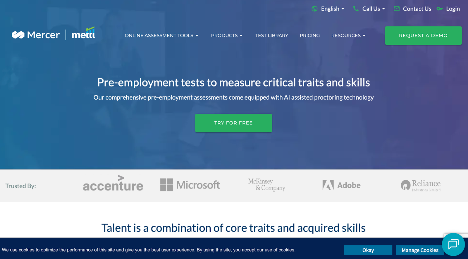 Mettl featuring its online assessments and skill evaluation tools