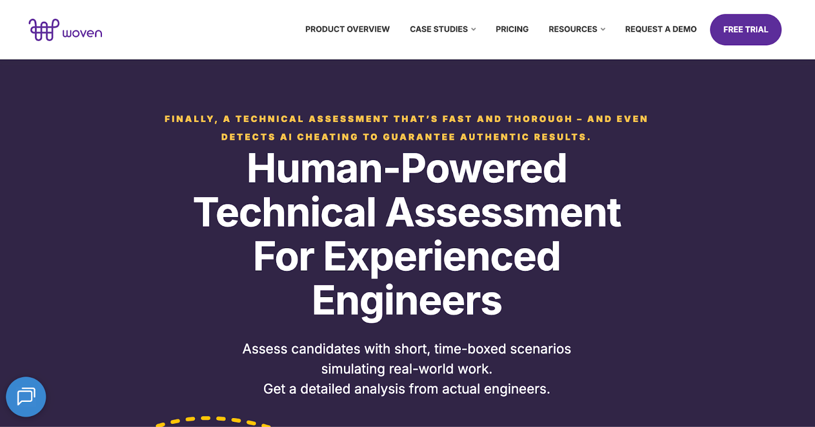 Woven's Human-Powered Technical Assessment platform for engineers