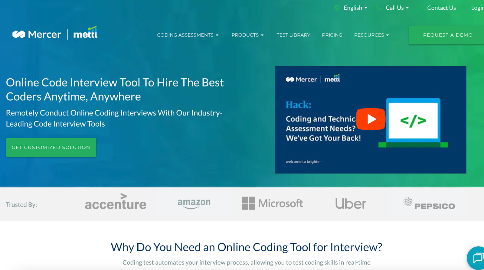 Conduct pair programming interviews with Mercer | Mettl 
