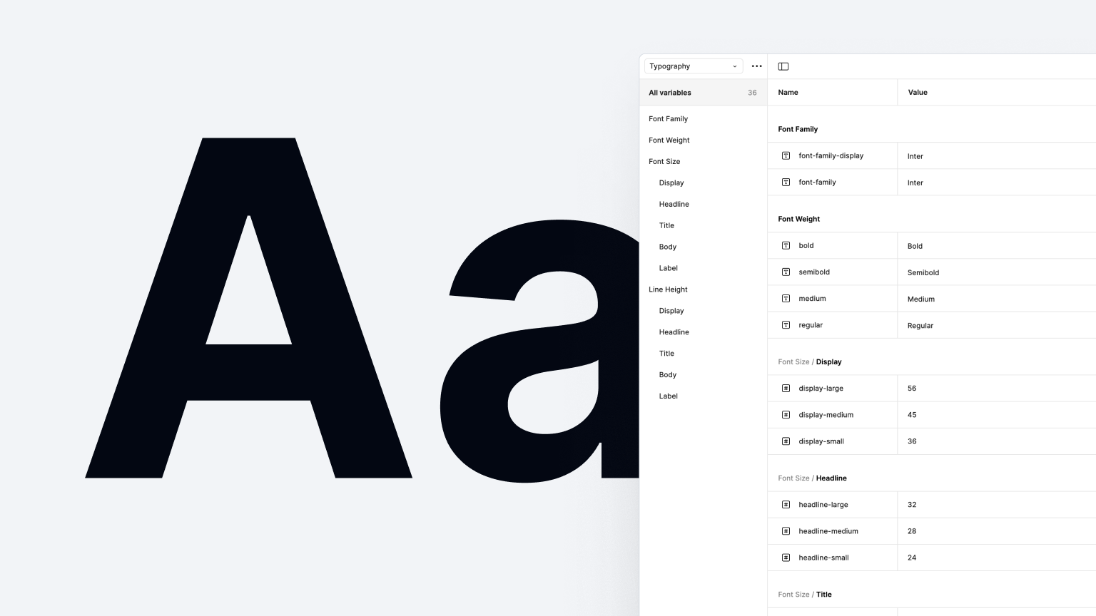 App Typography Design System in Figma Variables