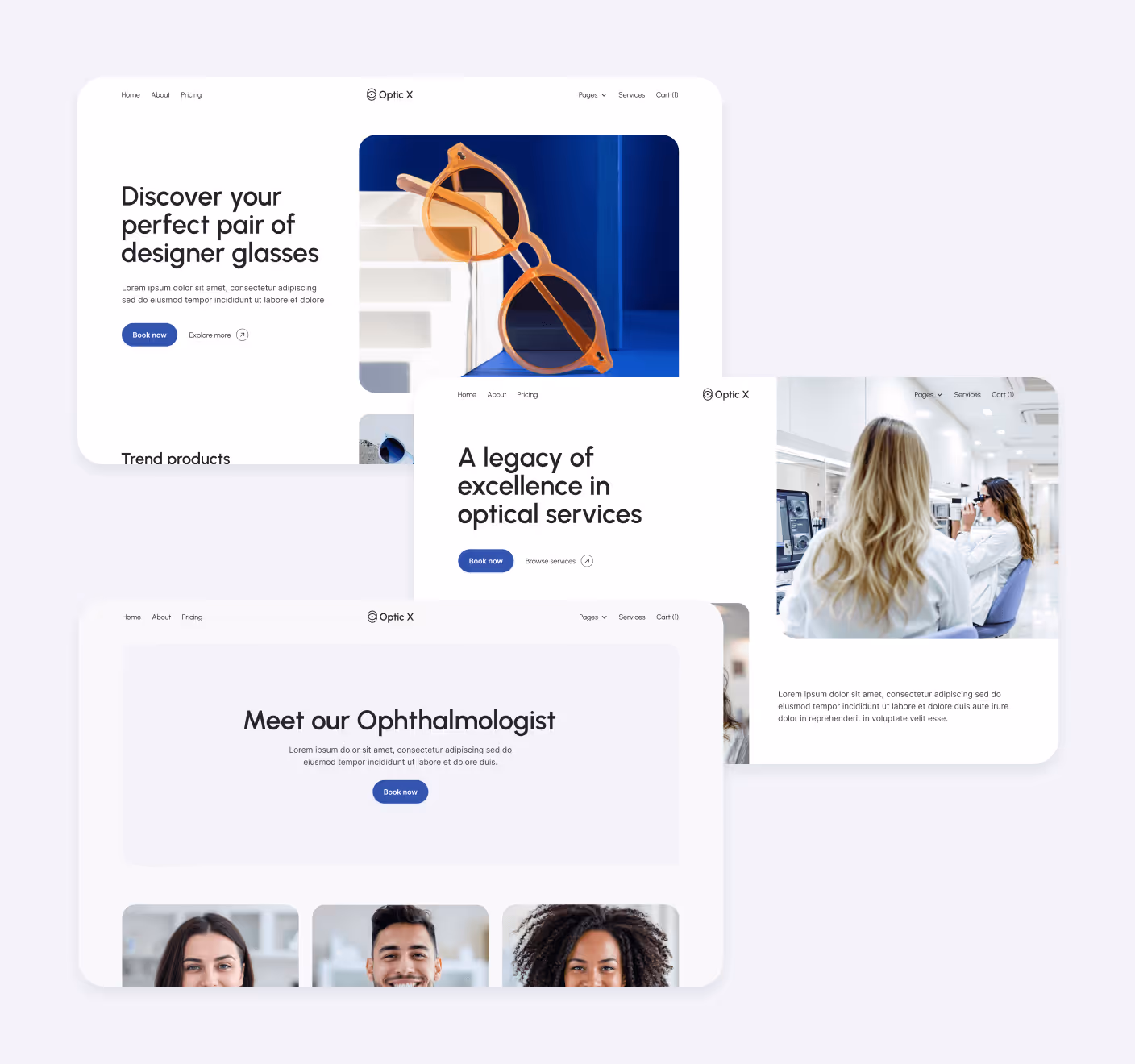 Optic X More Than 70 Sections Optician Webflow Template