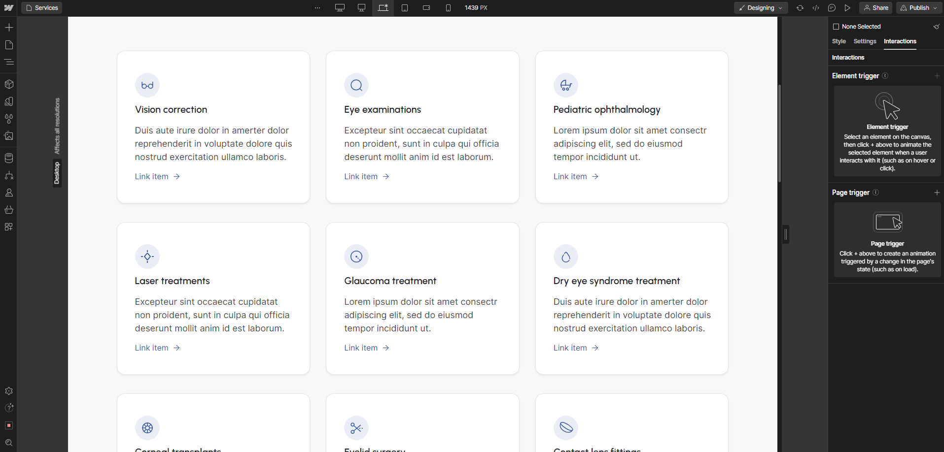 Optic X Webflow Template And UI Kit Icons And Graphics