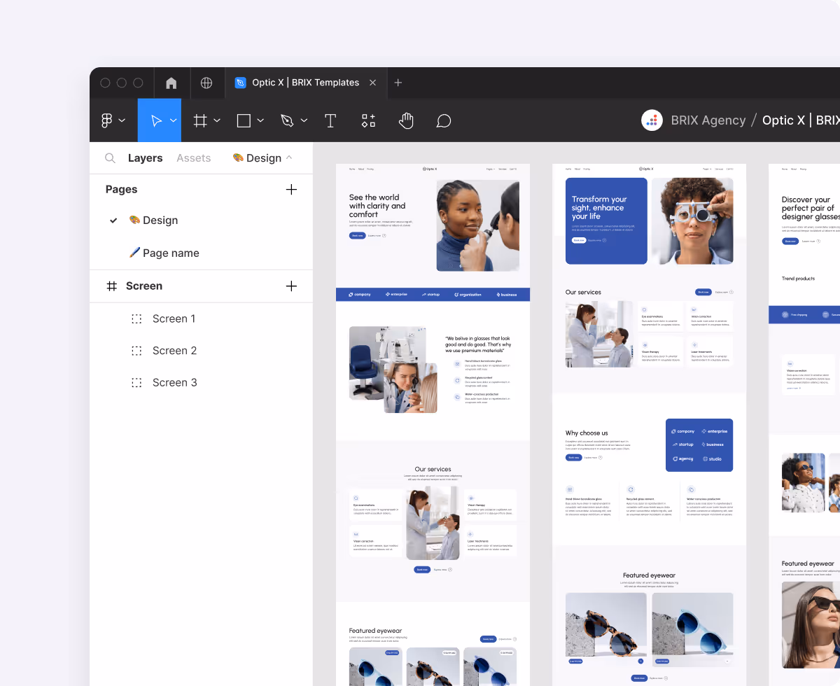 Optic X - Figma File Included - Optician Webflow Template