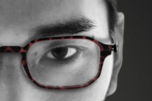 man with prescription glasses