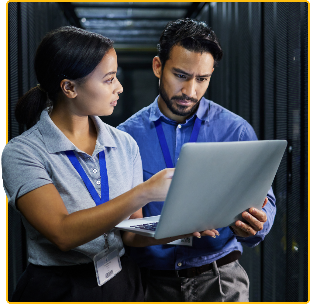 IT professionals analyzing server traffic