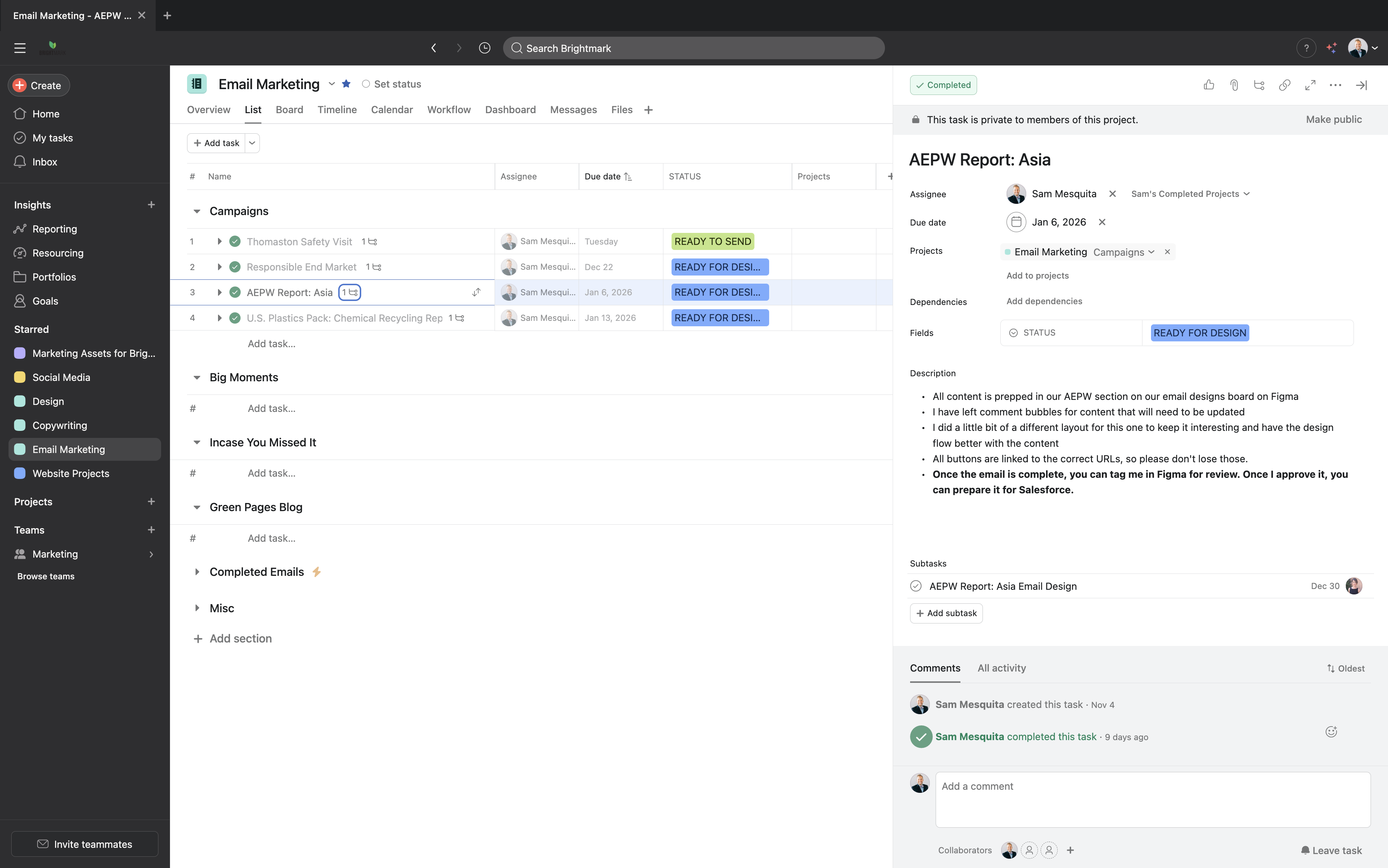 Dashboard mockup