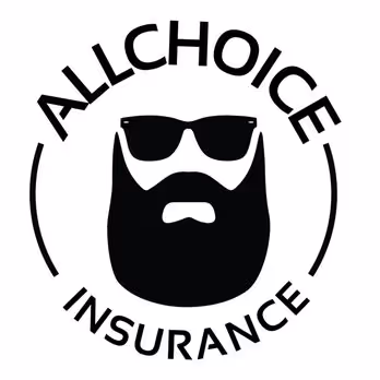 AllChoice Insurance logo featuring a stylized bearded face wearing sunglasses.