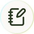 Icon of a spiral-bound notebook with a pencil on its cover.