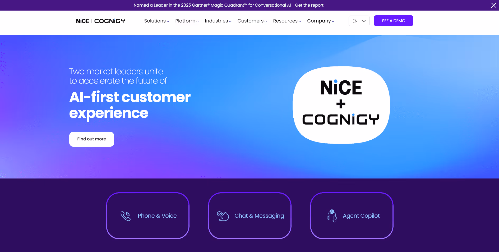 Cognigy orchestration canvas with severity routing and agent co‑pilot