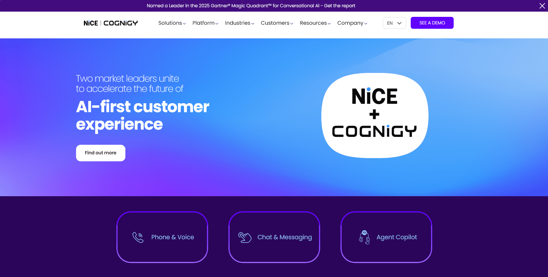 Cognigy orchestration canvas with severity routing and agent co‑pilot