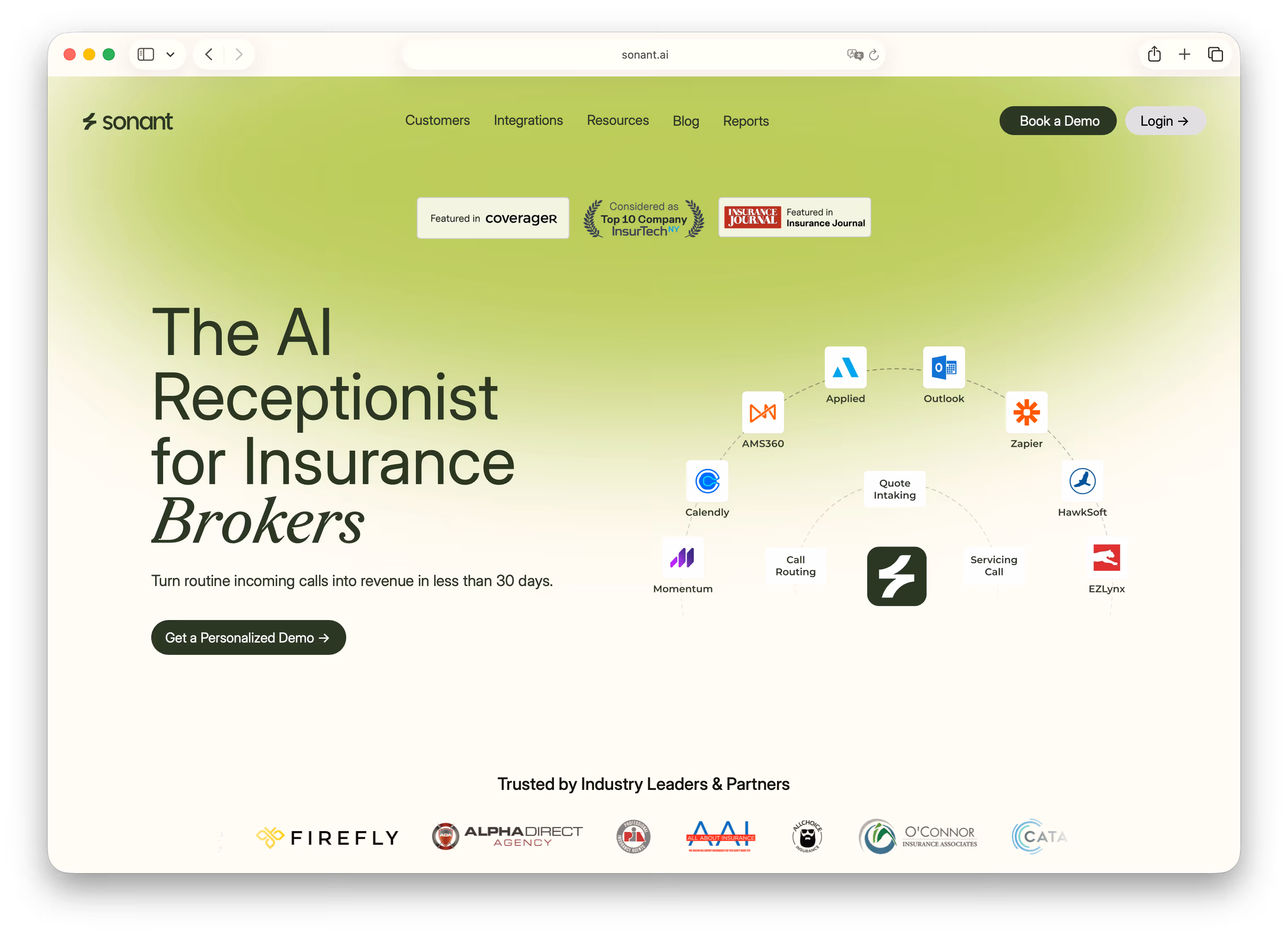 Sonant AI Homepage