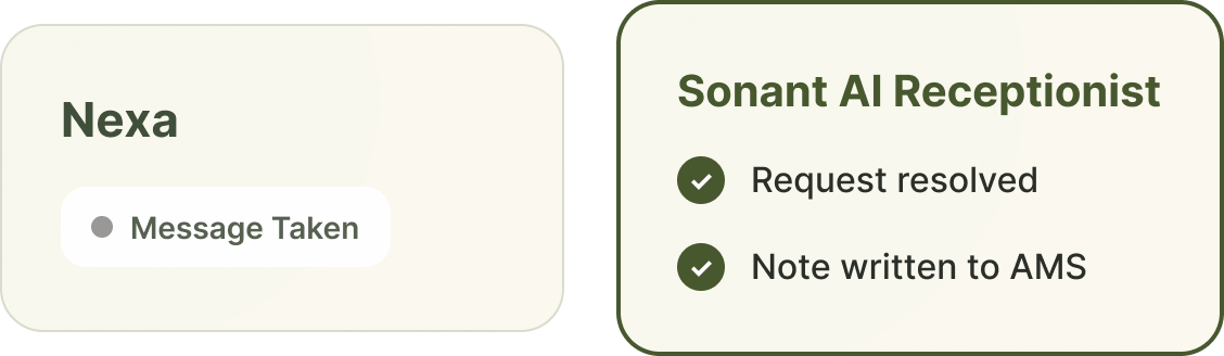 Sonant vs Nexa comparison for insurance agency phone answering.