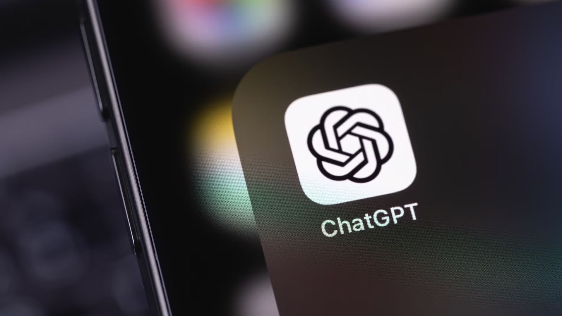 A smartphone displaying the ChatGPT logo.