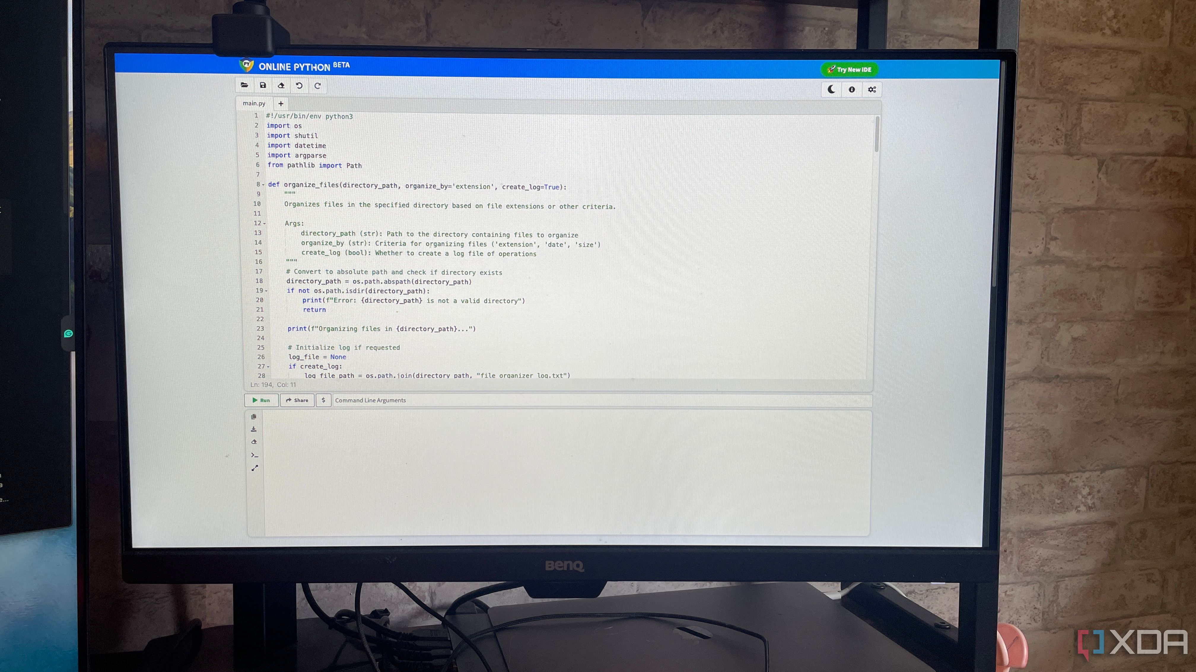 Person working on scripting with code on screen
