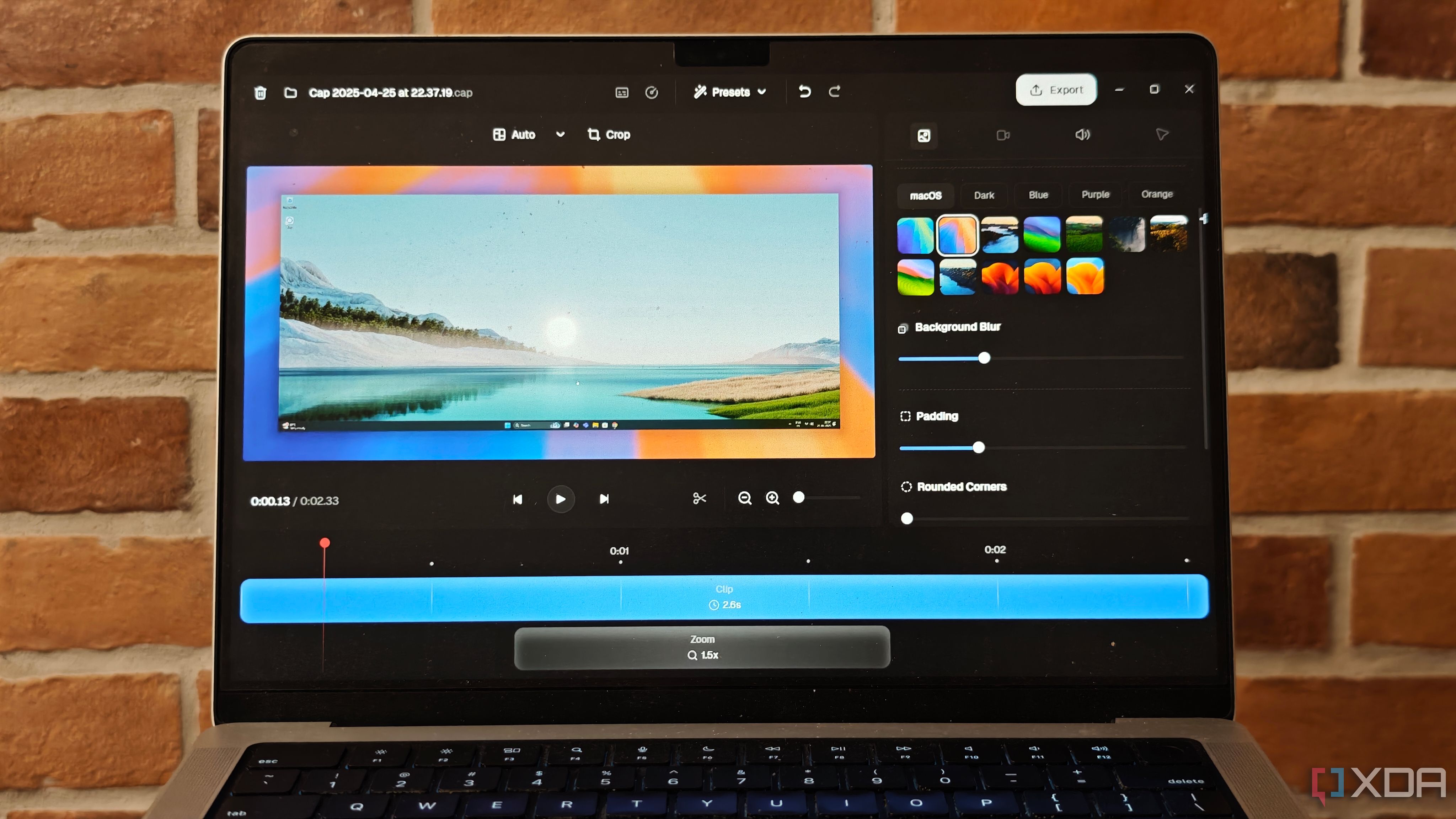 Open source screen recording app interface