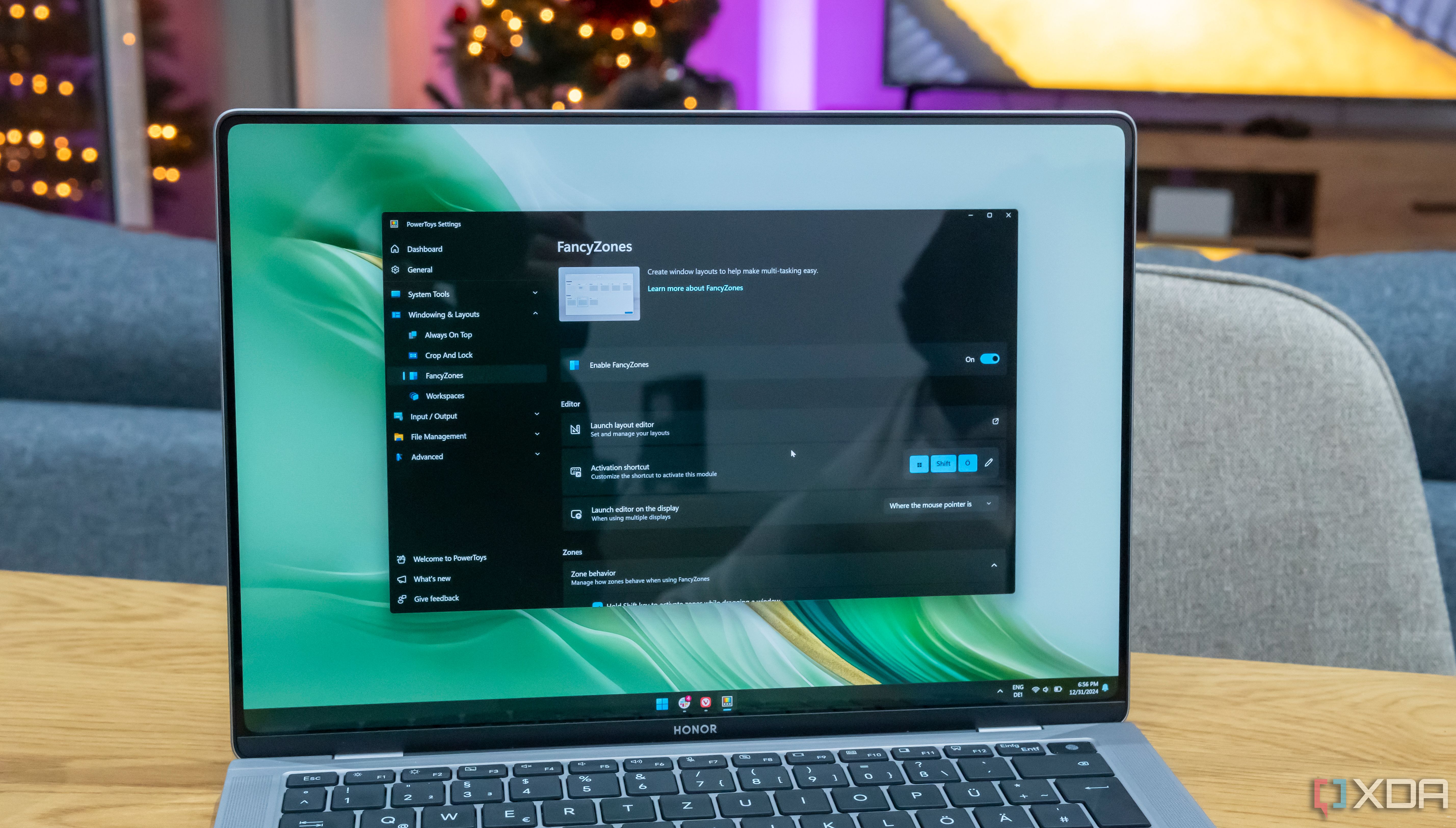 Laptop running PowerToys on Windows 11