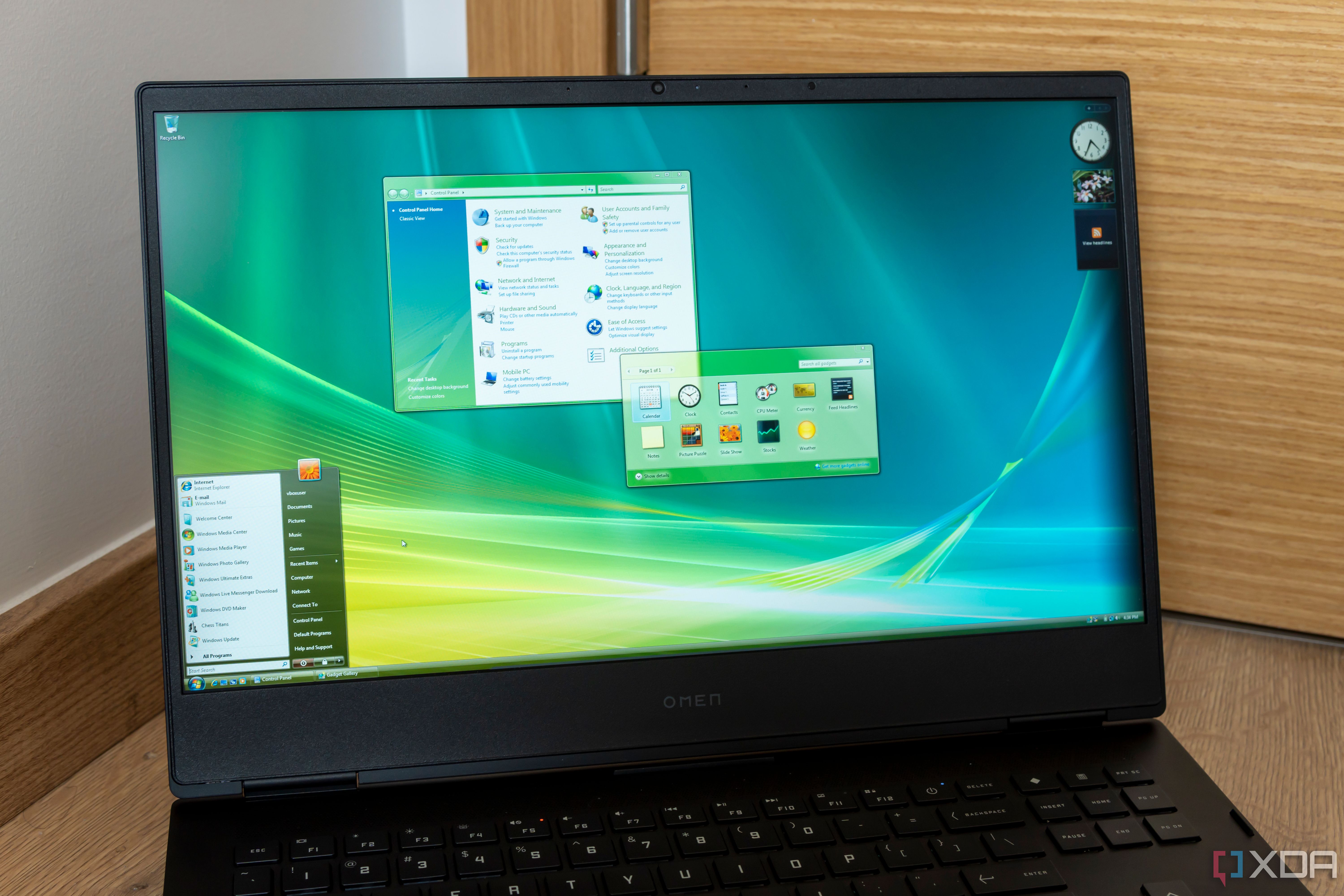 The Windows Vista operating system interface