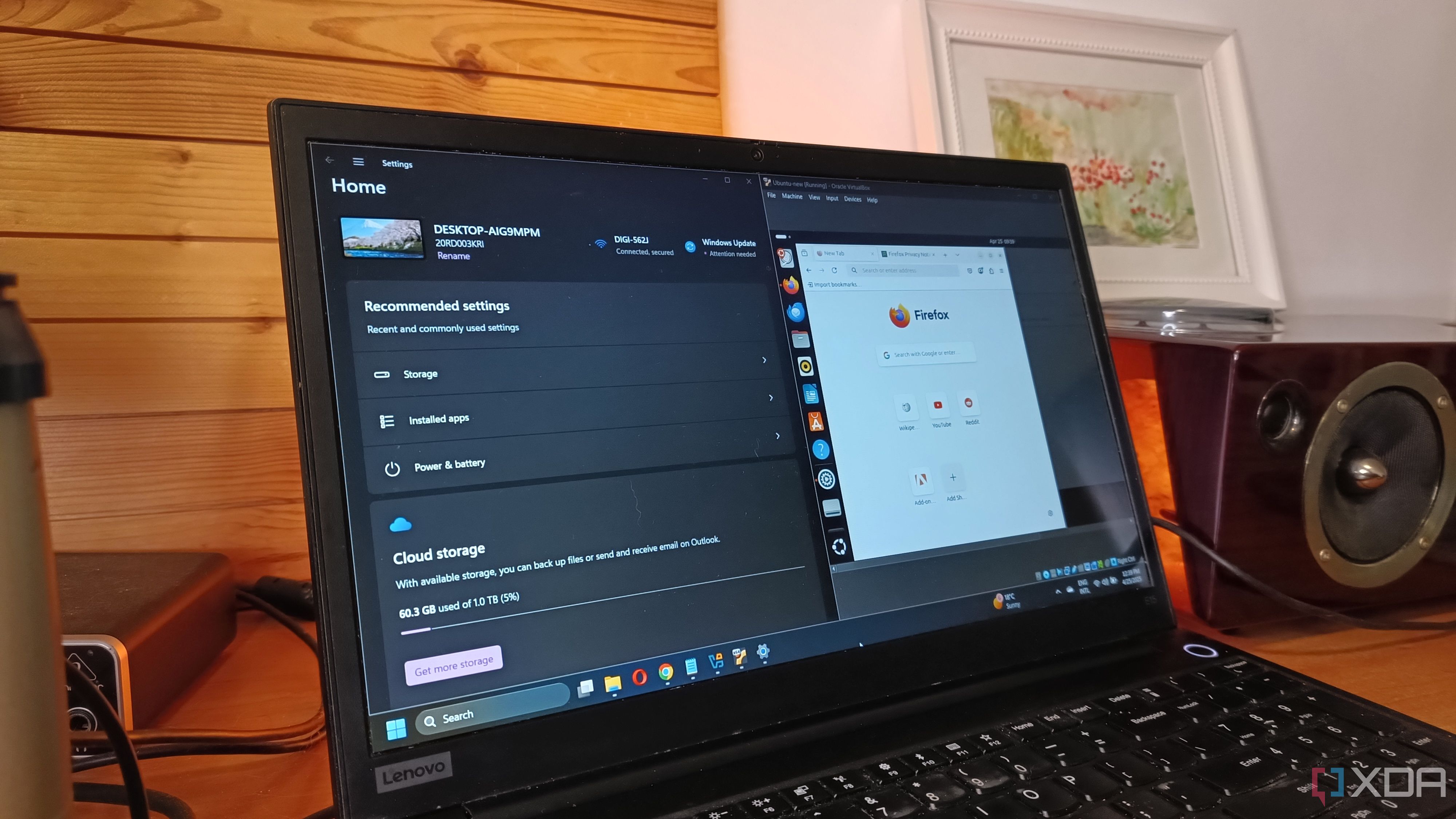 Laptop running Windows 11 and Ubuntu