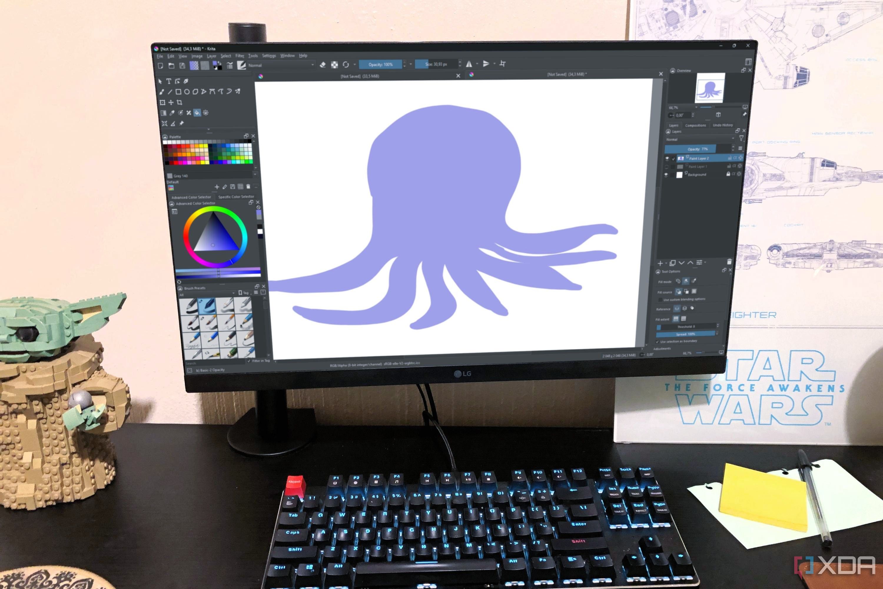 Desktop running Krita art software