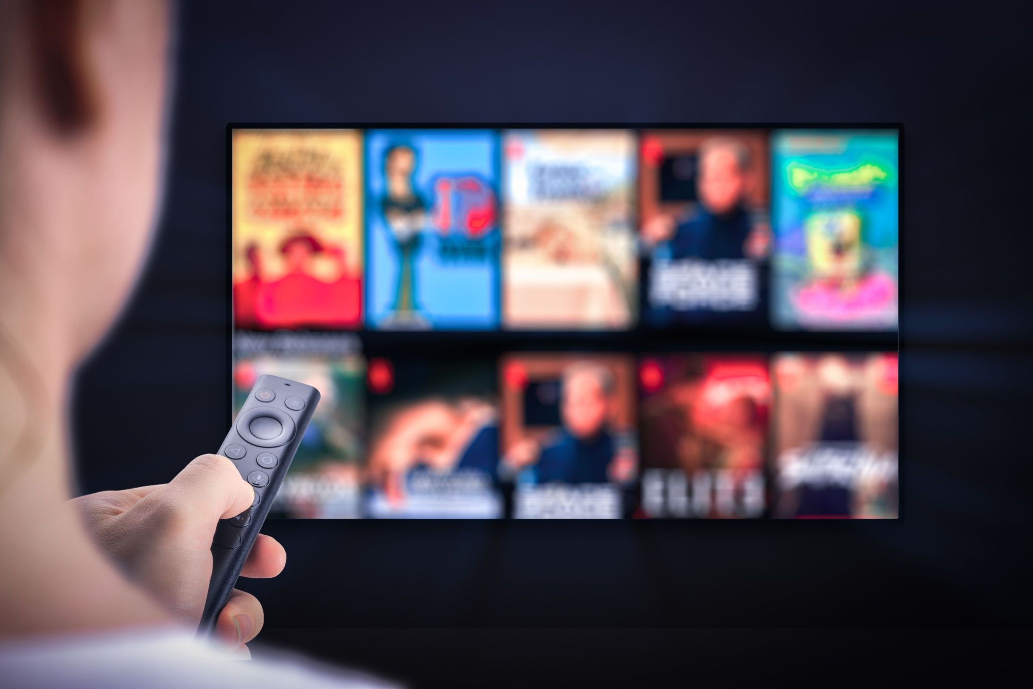 Person streaming on a smart TV