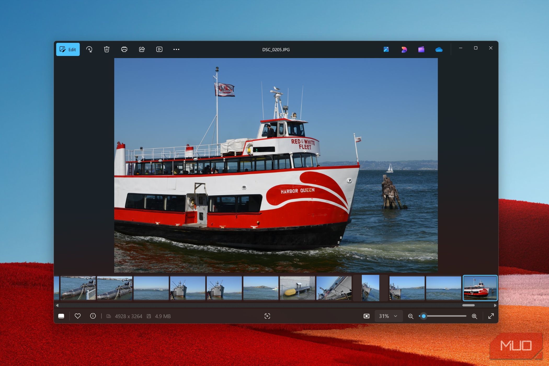 Windows 11 Photos app open on desktop