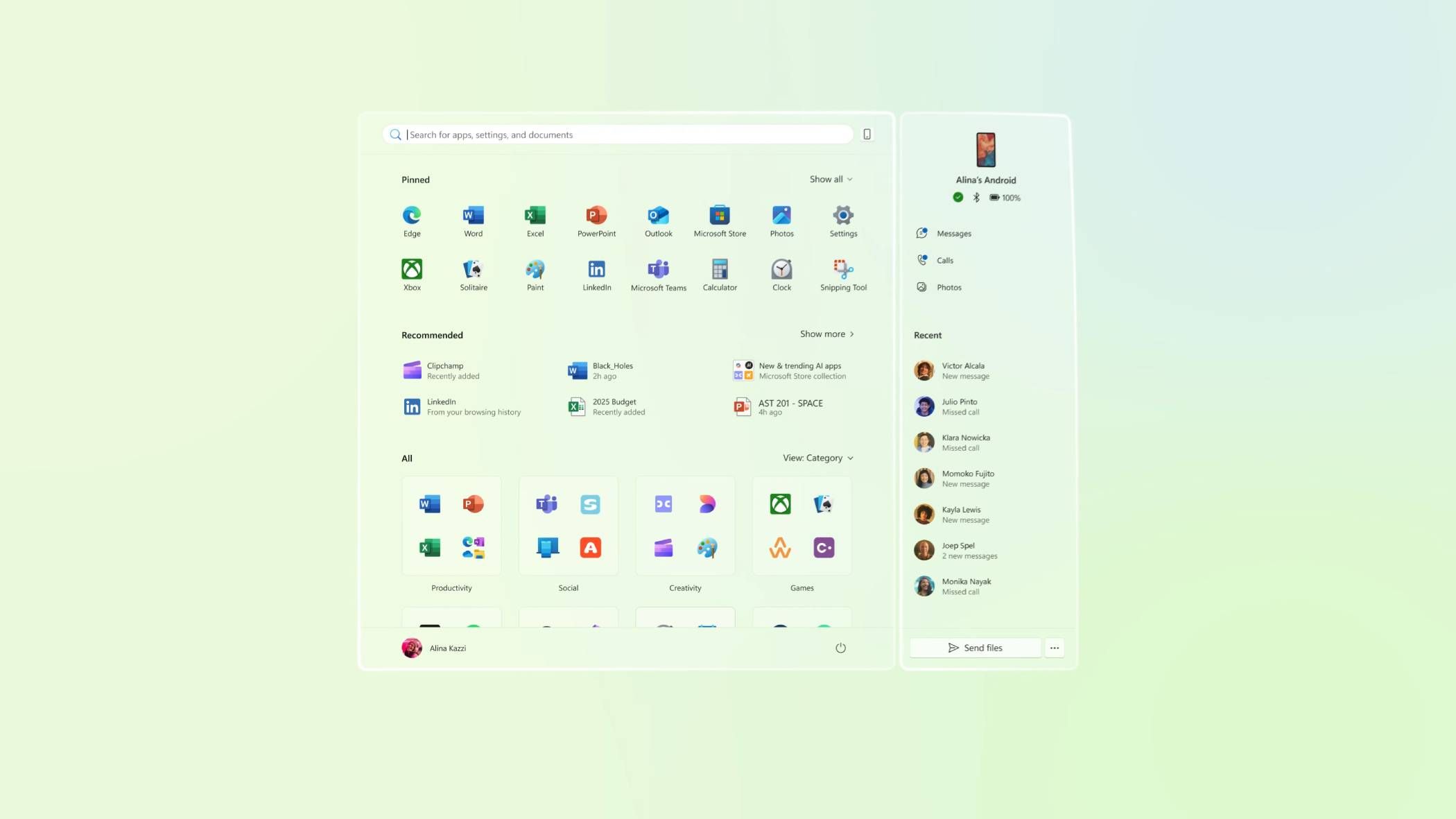 Android and Windows integration via Phone Link