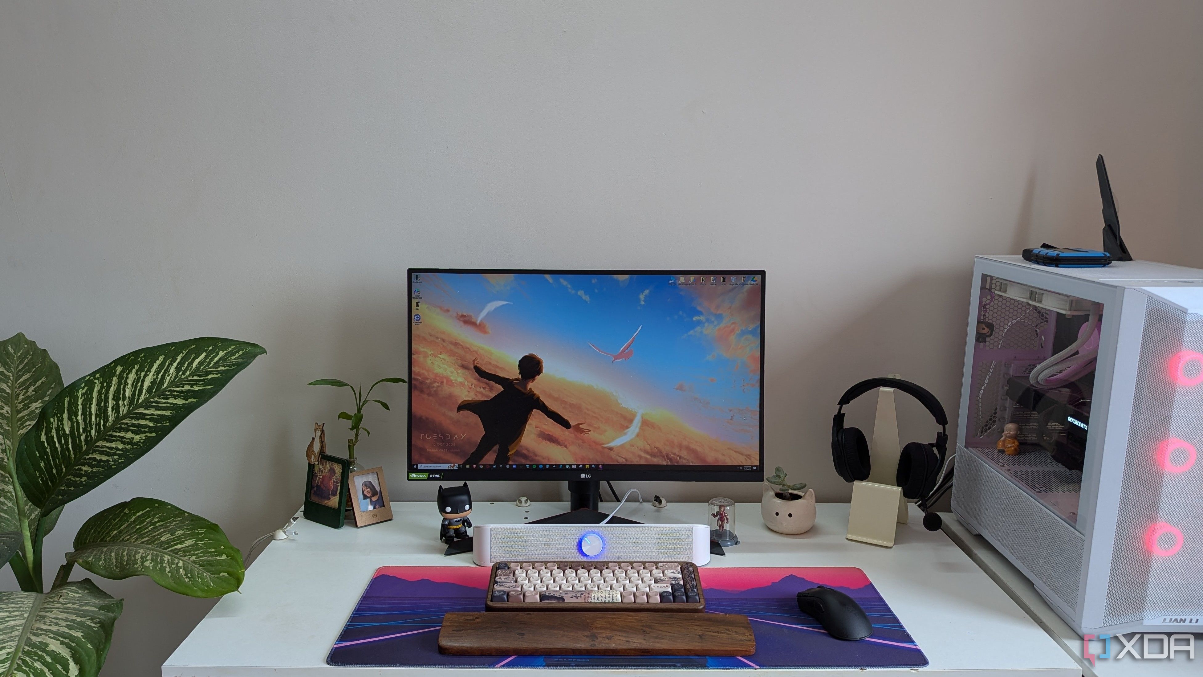 PC setup with productivity hardware