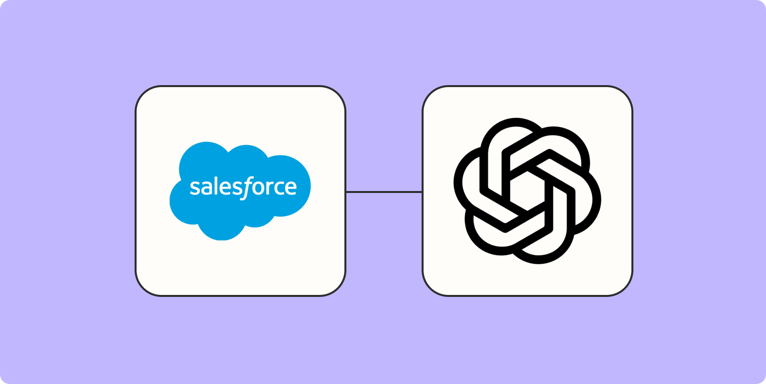 Salesforce and ChatGPT logos connected