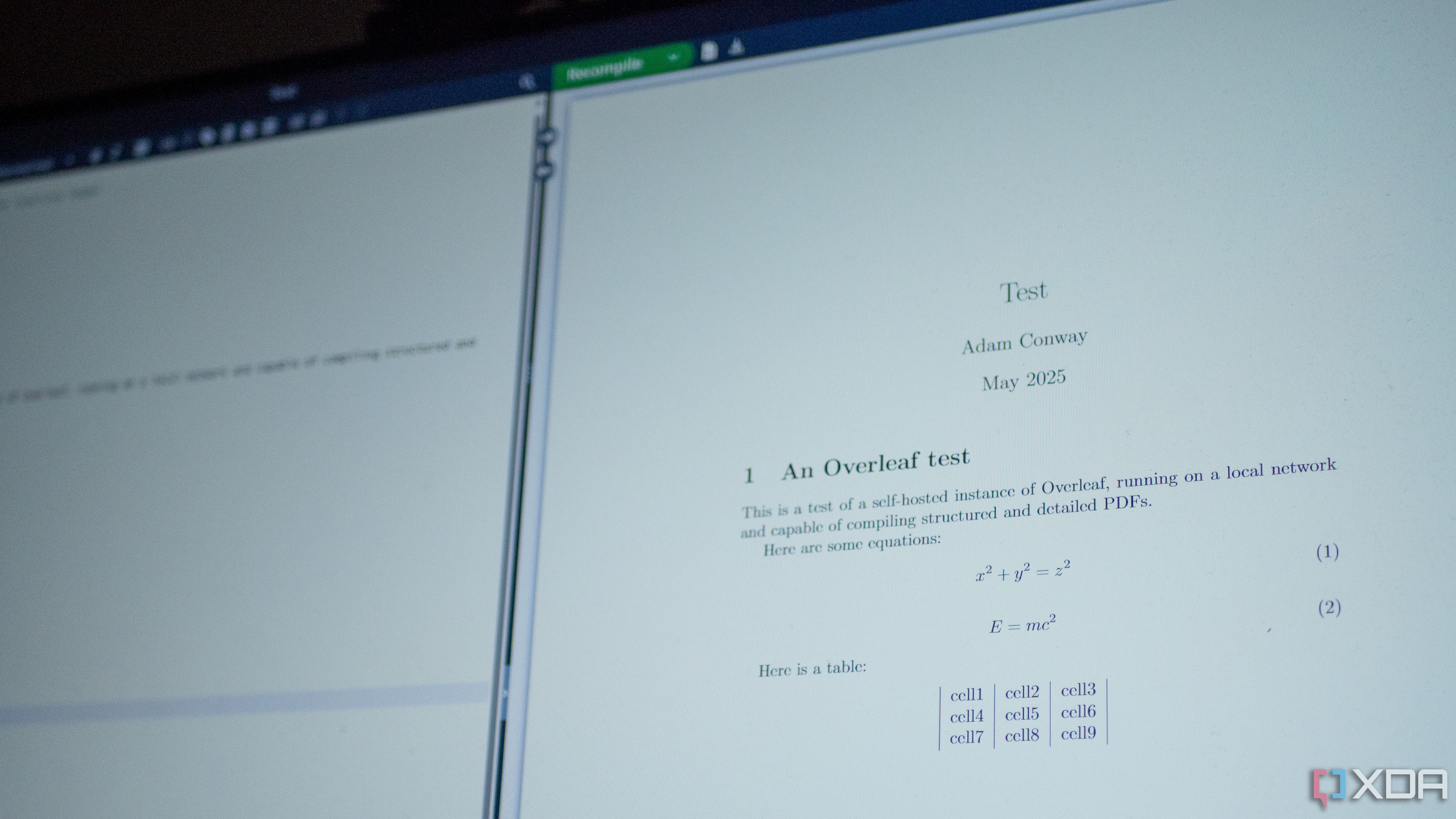 Overleaf interface on a laptop